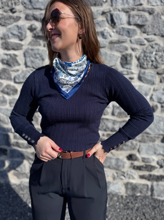 PULL HUGO - BLEU