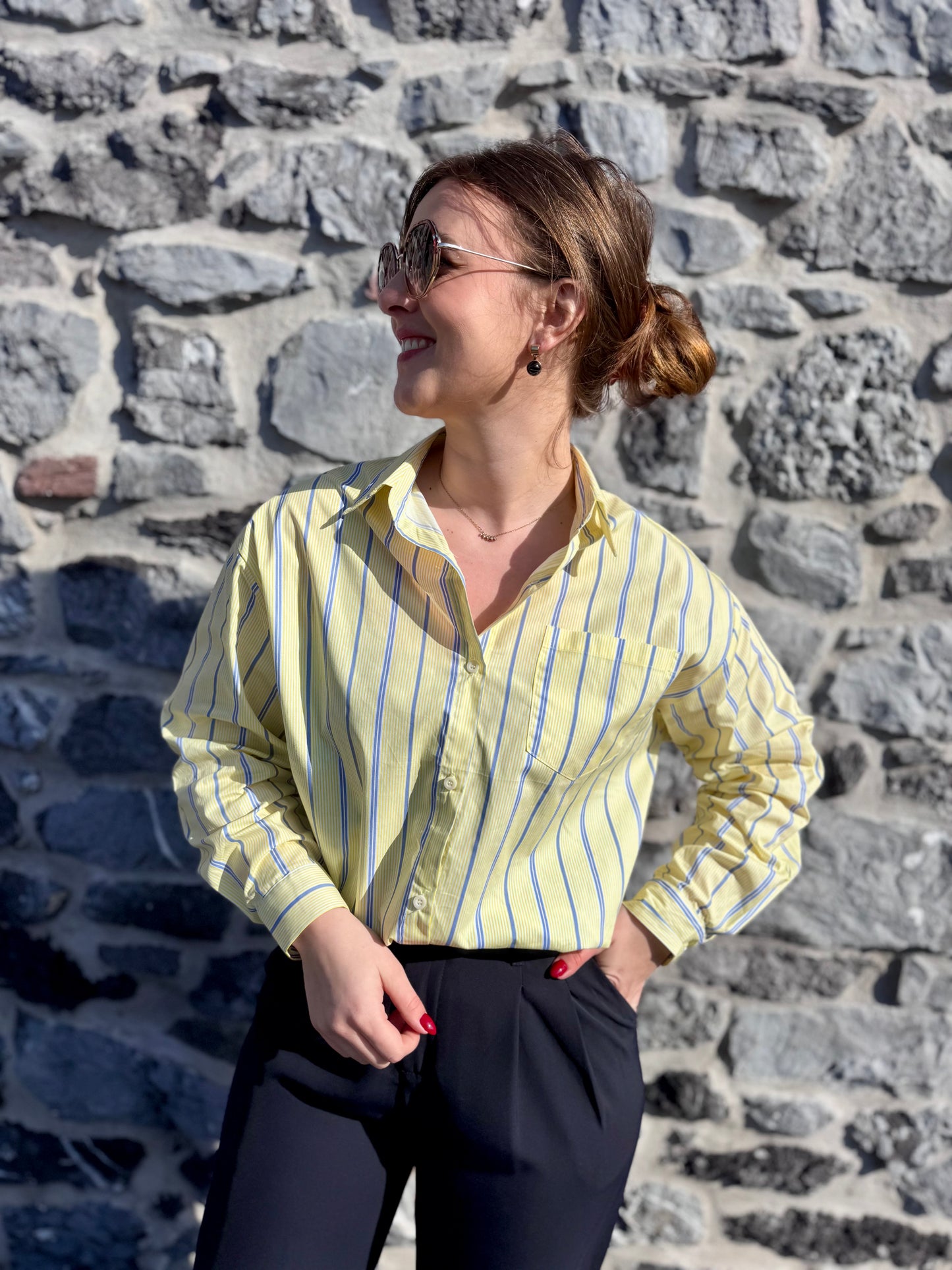CHEMISE ILONA - JAUNE ET BLEU