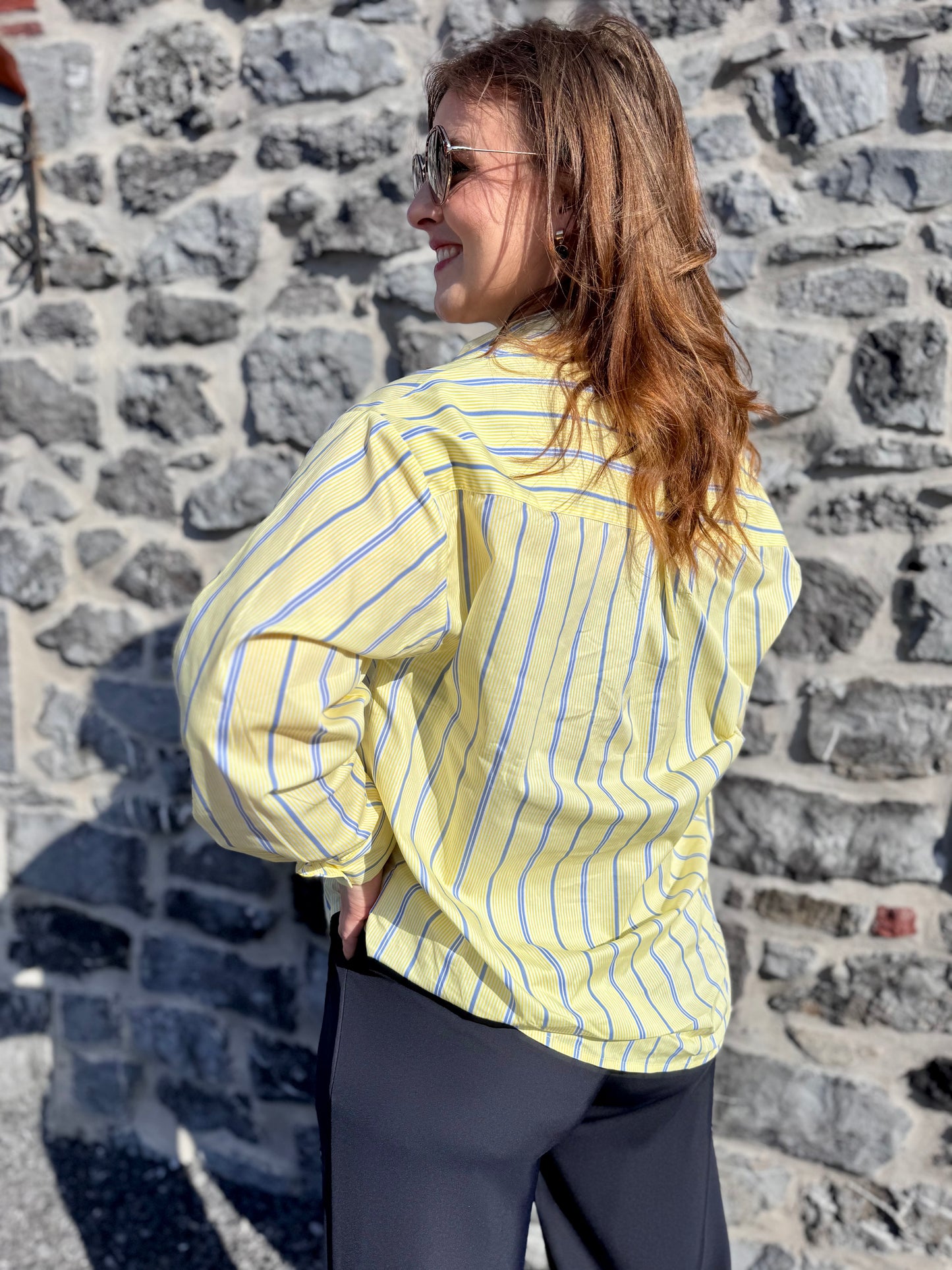 CHEMISE ILONA - JAUNE ET BLEU