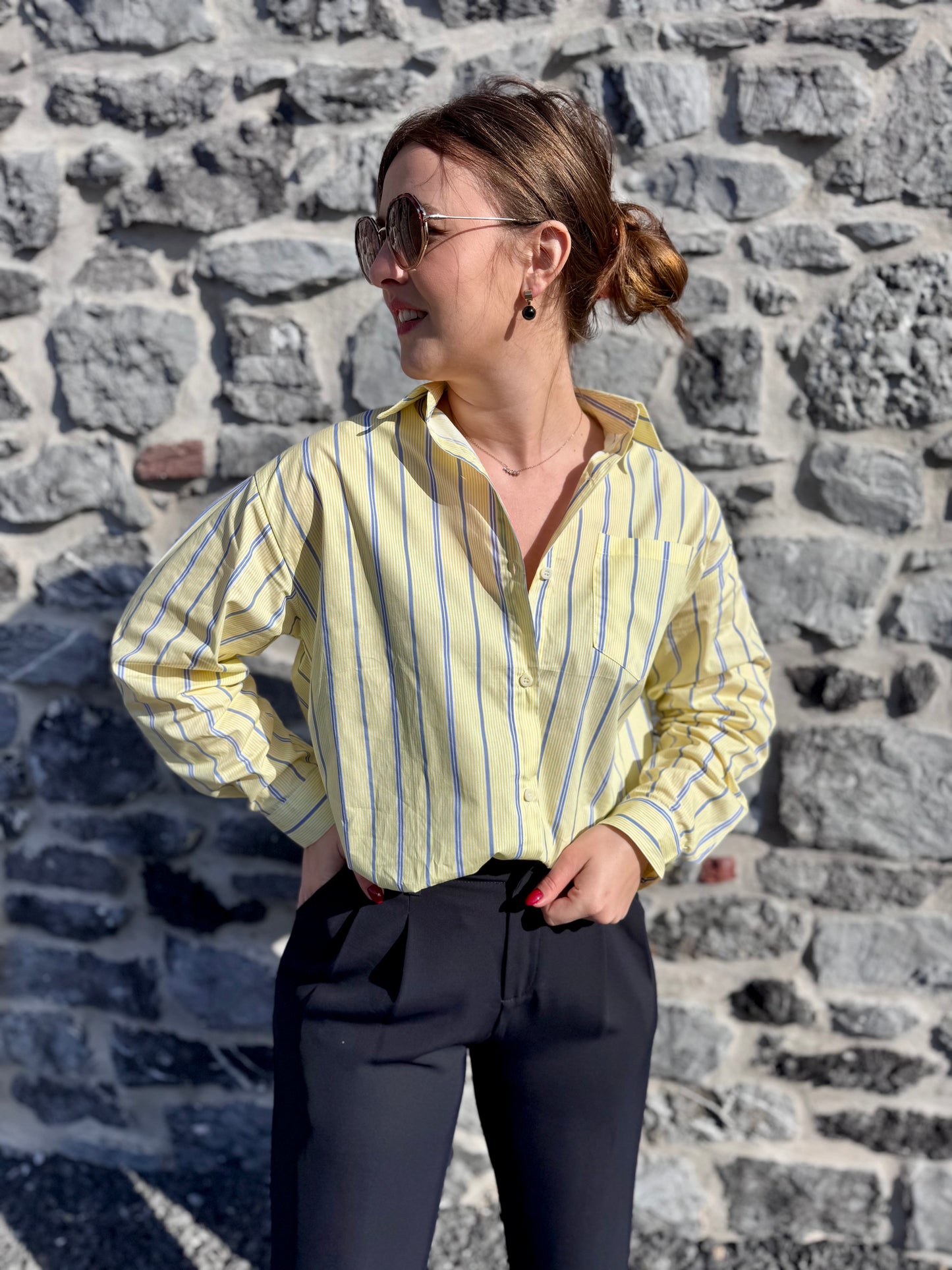 CHEMISE ILONA - JAUNE ET BLEU
