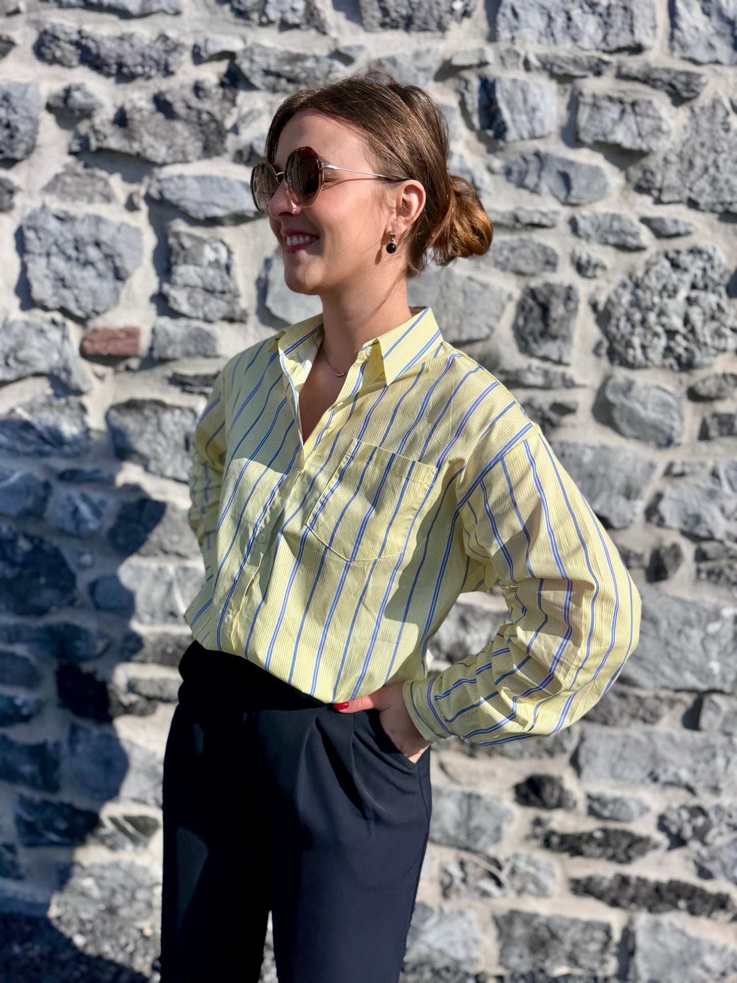 CHEMISE ILONA - JAUNE ET BLEU