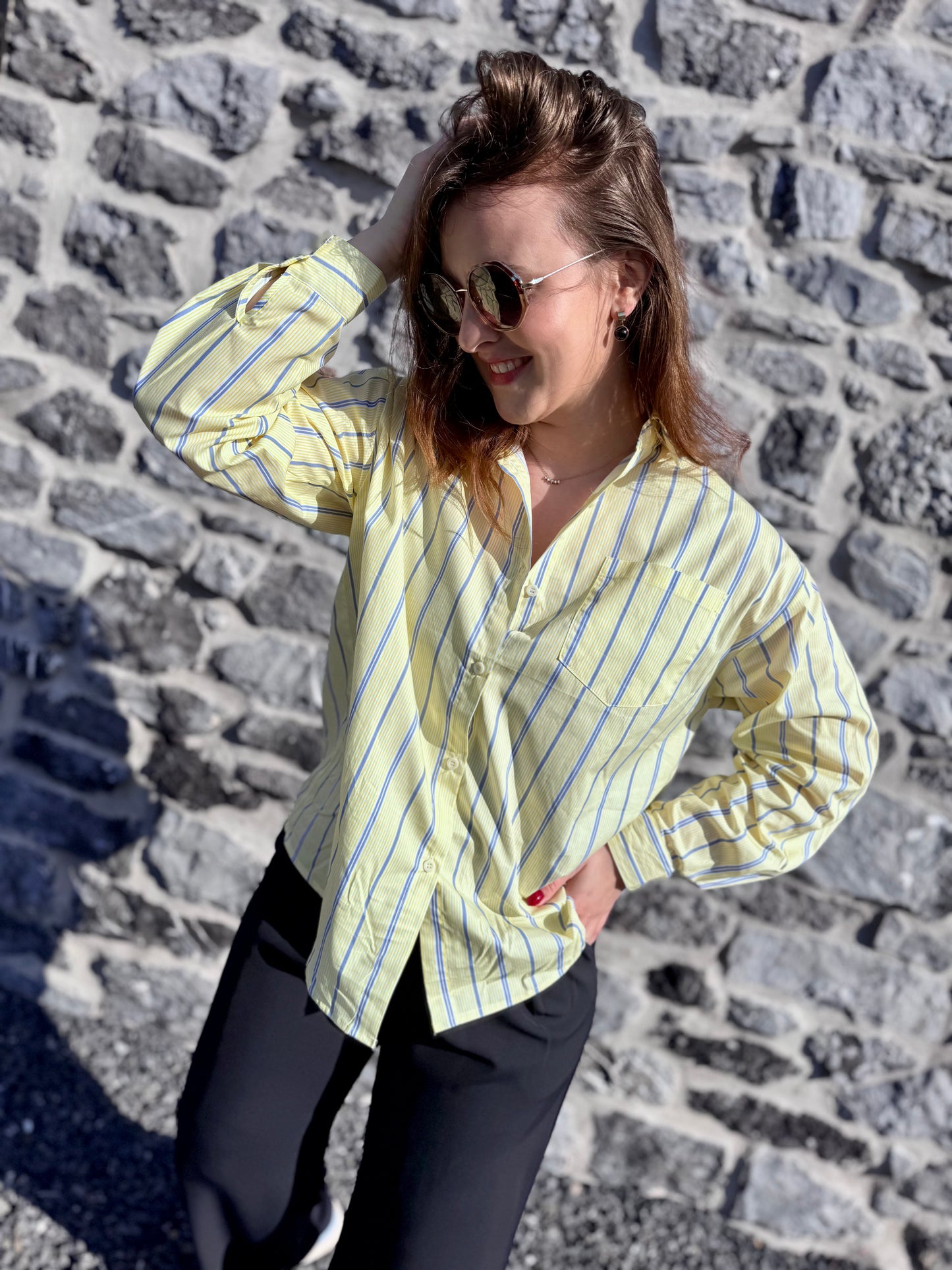 CHEMISE ILONA - JAUNE ET BLEU