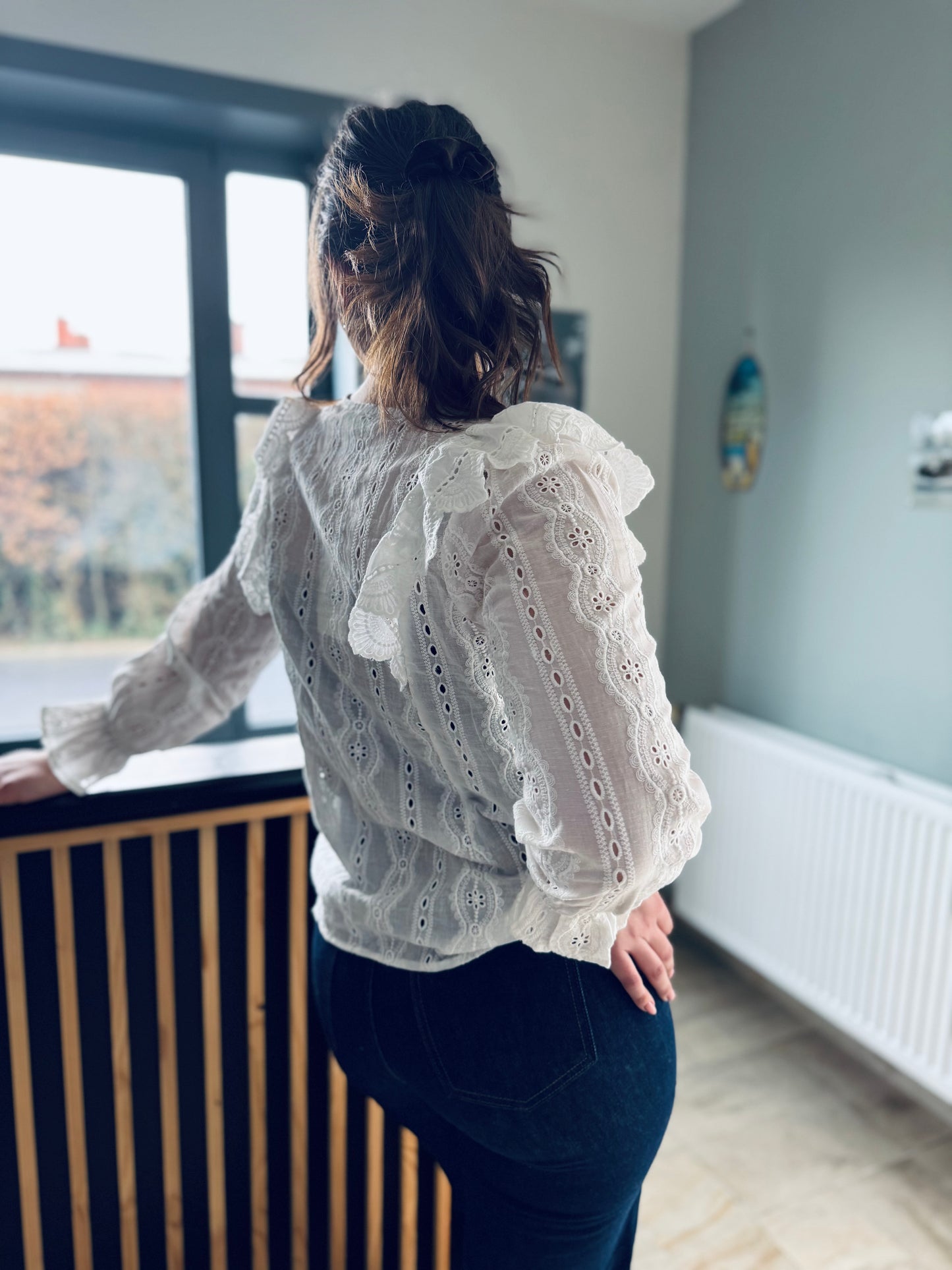 Nova blanc - Chemisier brodé