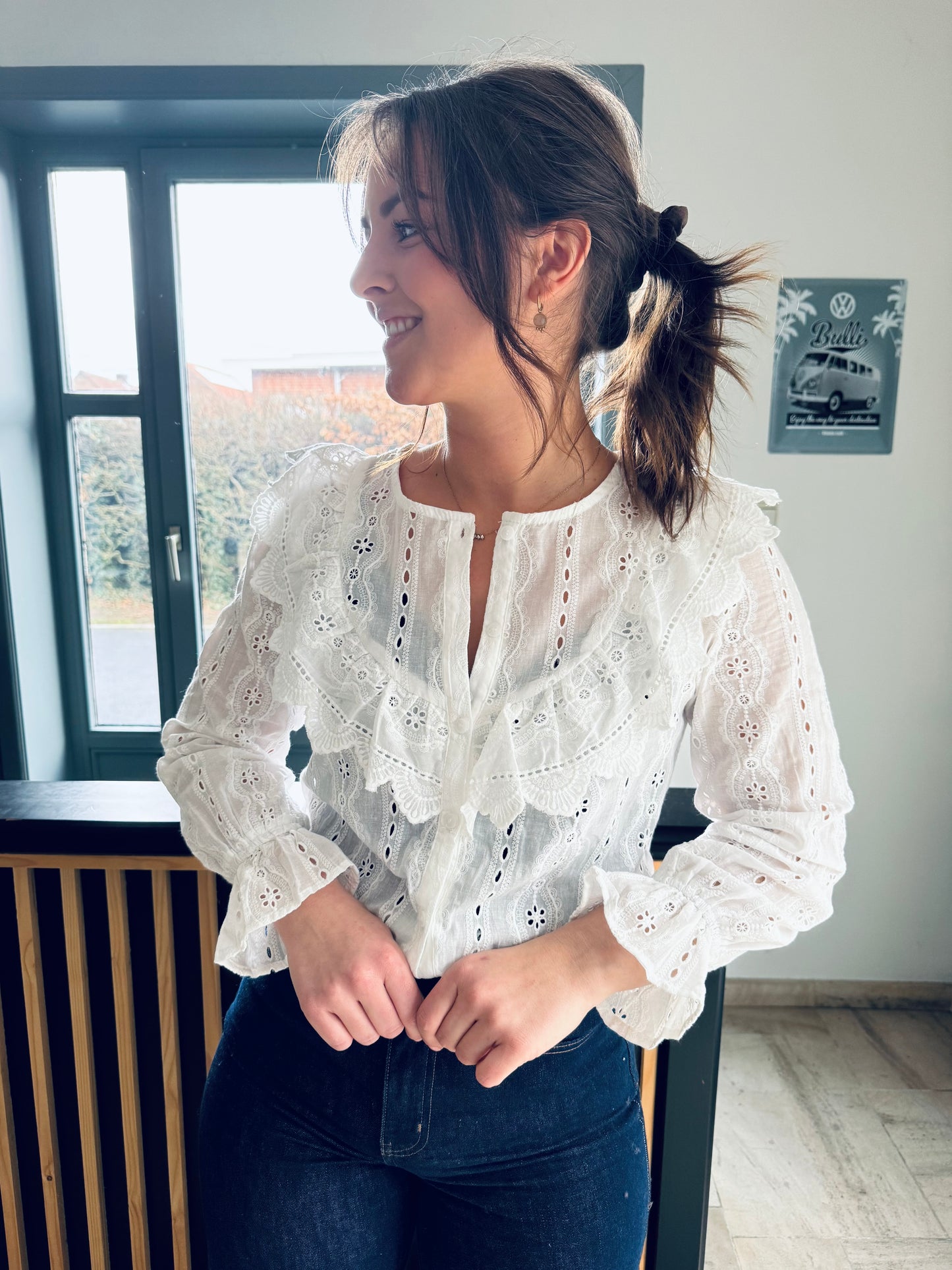 Nova blanc - Chemisier brodé